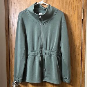 Members Mark Women's Green Zip-Up Jacket size L